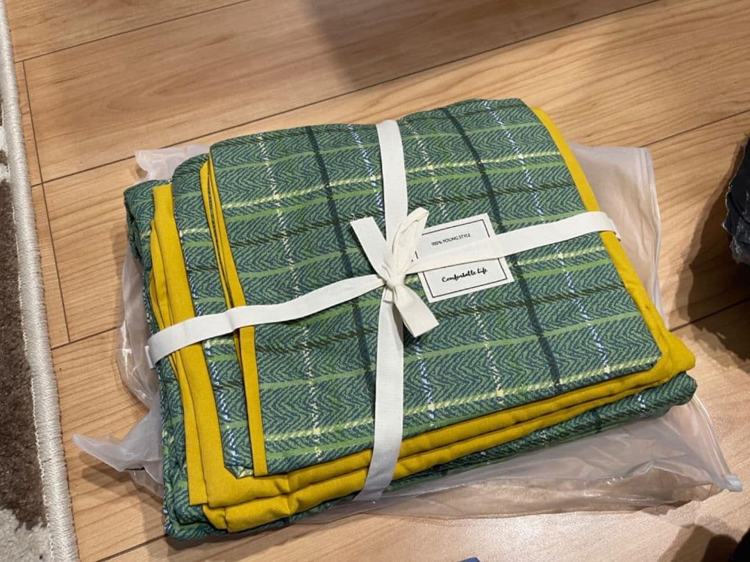 チェック柄コットンカバーセット シングル