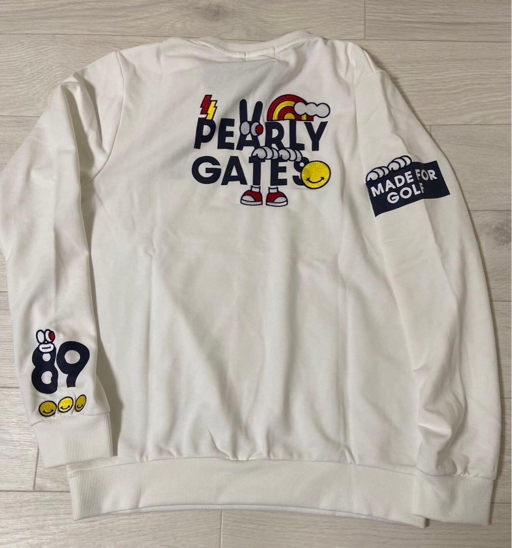 新品 正規品 パーリーゲイツ どうしちゃったPG スウェット 日本製 白 5 L