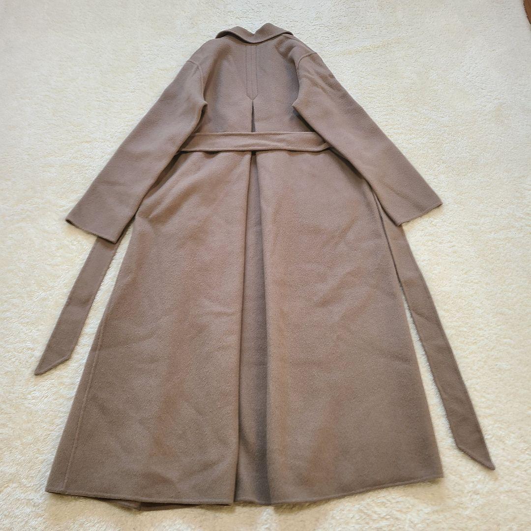 【人気】　近年モデル　アニュアンス　リバーロングコート　ロング　ベルト　Aライン