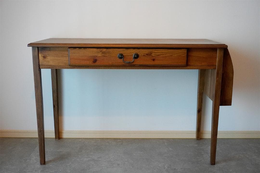 アンティーク デスク 机 引き出し付き 天然木（パイン）110×45×74