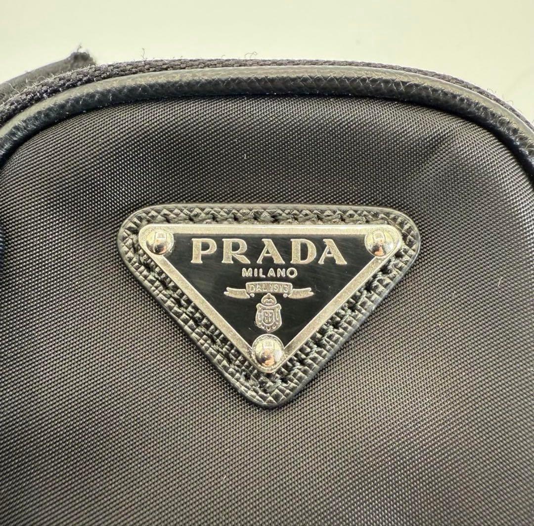 極美品 プラダ ショルダーバッグ クロスボディ リナイロン ブラック 三角ロゴ