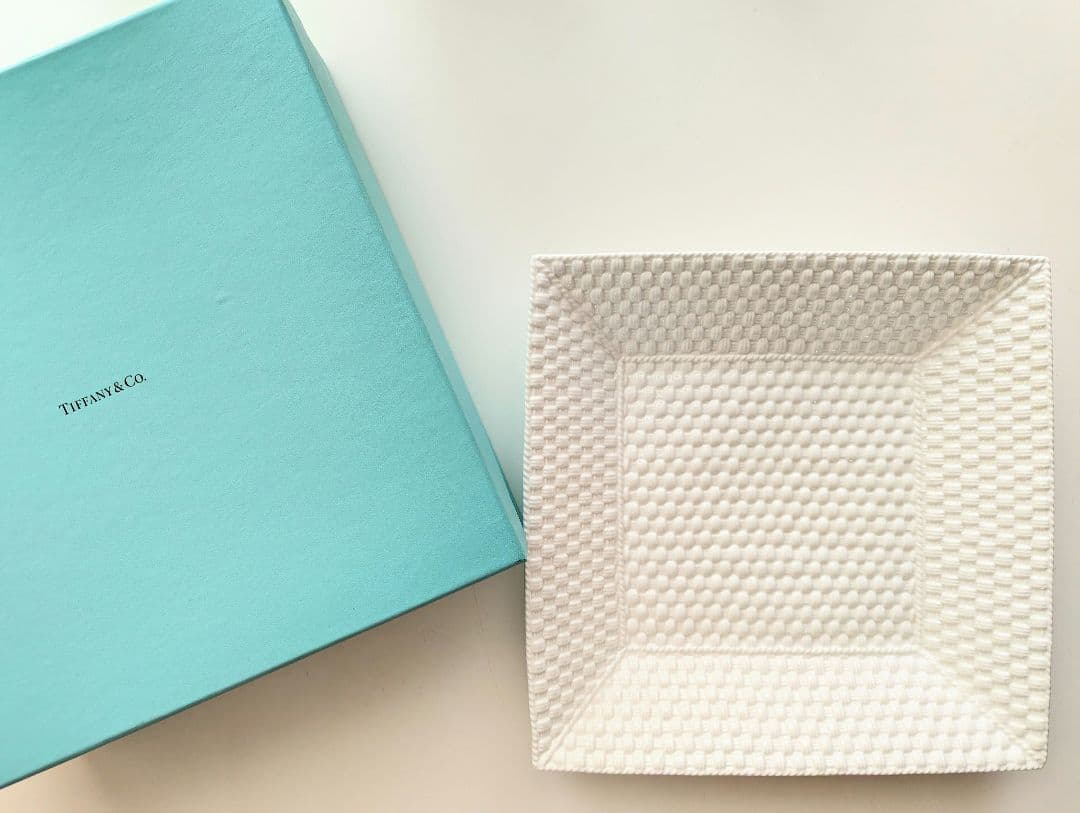 ティファニー プレート 皿 スクエア ウィーブ 大皿