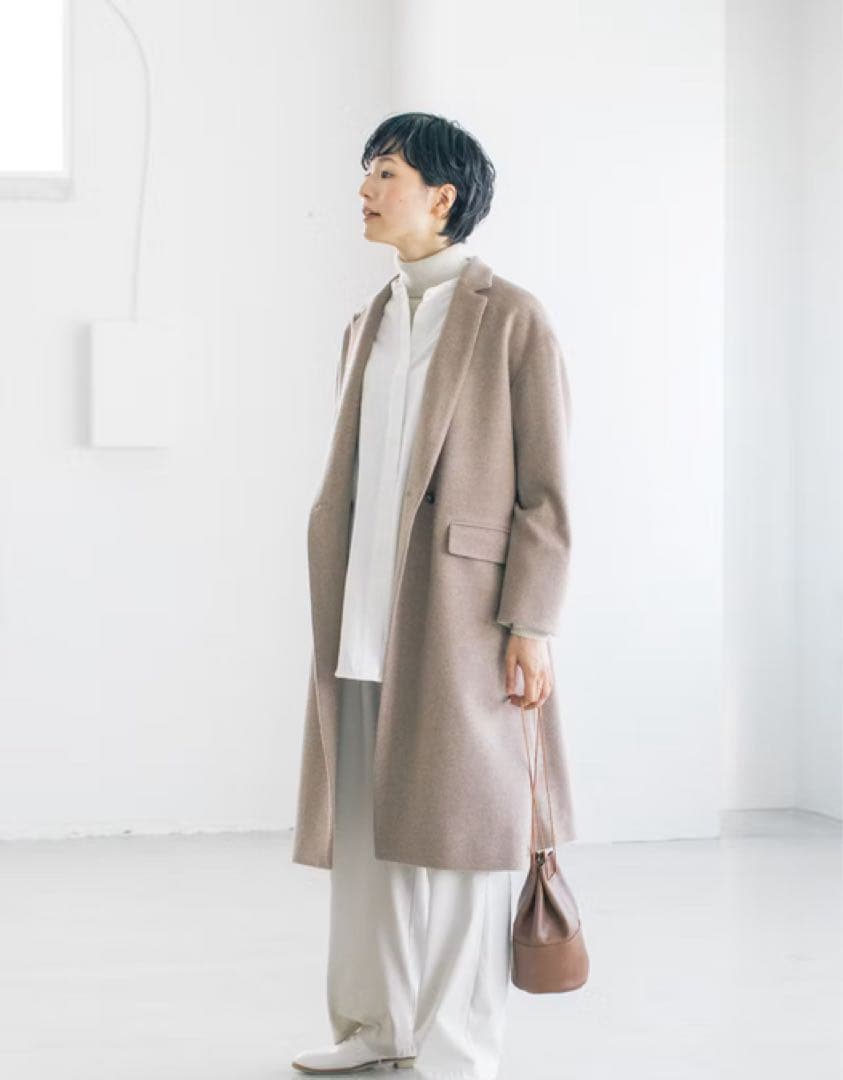 美品「冬のお出かけも私らしく」3WAYアレンジ襟のかろやかチェスターコート