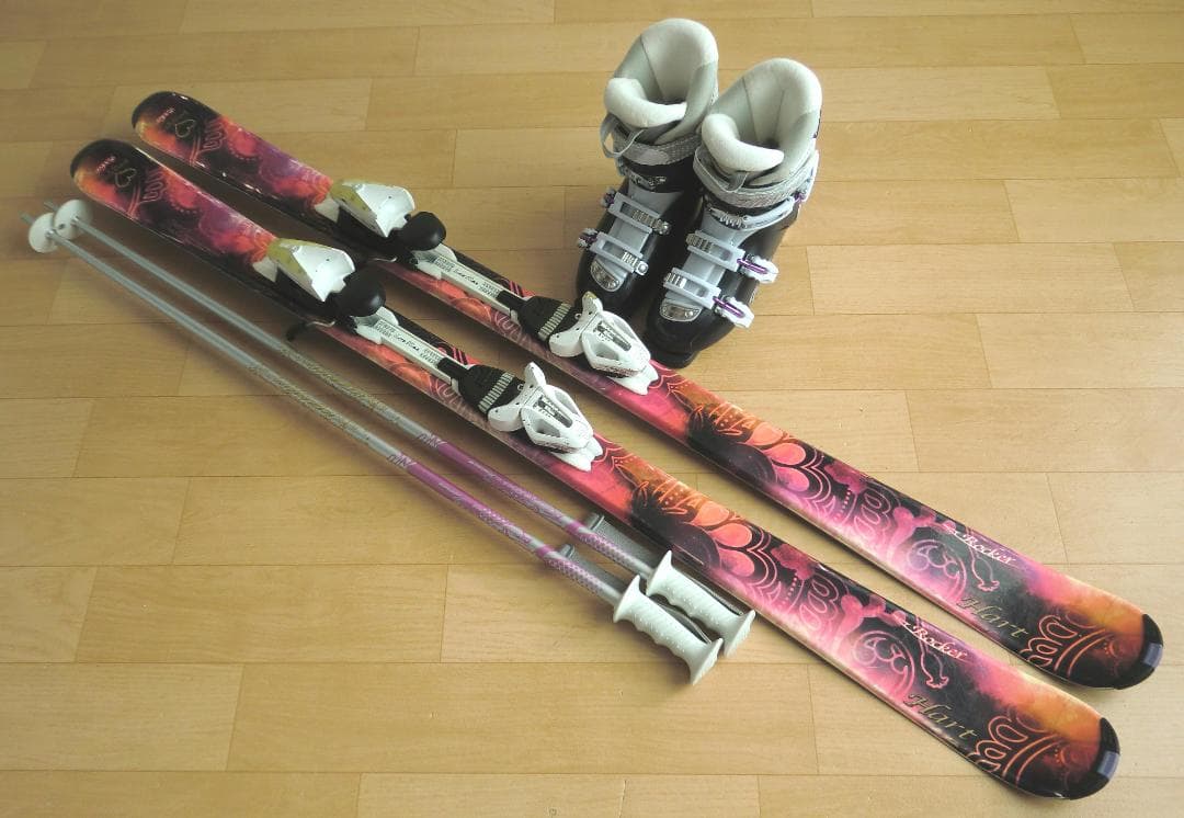 ■■1月限定■送料無料■ハート■女性用スキーセット■板145靴24■メンテ付■■