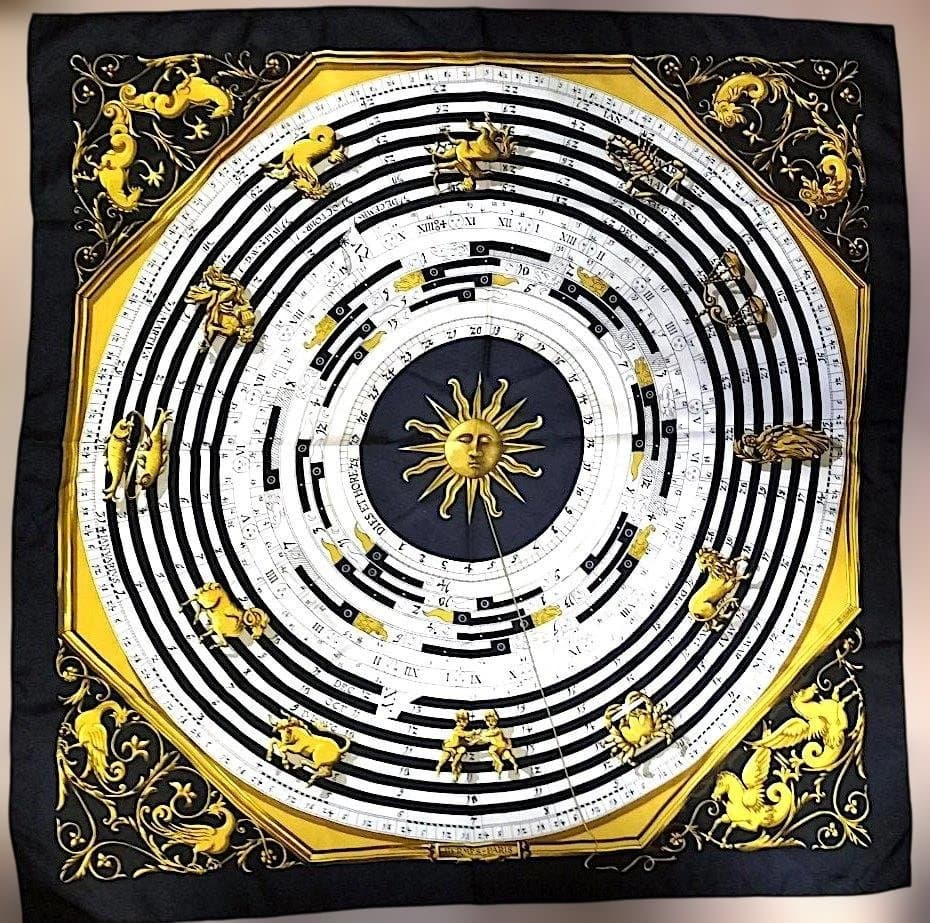エルメス占星術柄大判スカーフ DIES ET HOLE 　ヴィンテージ！