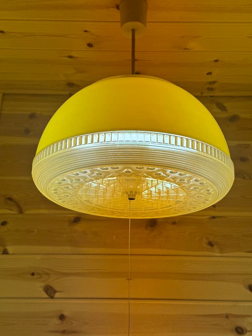 昭和レトロ　イエローランプ　天井照明　ポップ