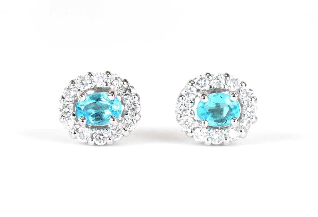 【新品仕上げ済】プラチナパライバトルマリンダイヤモンドピアス