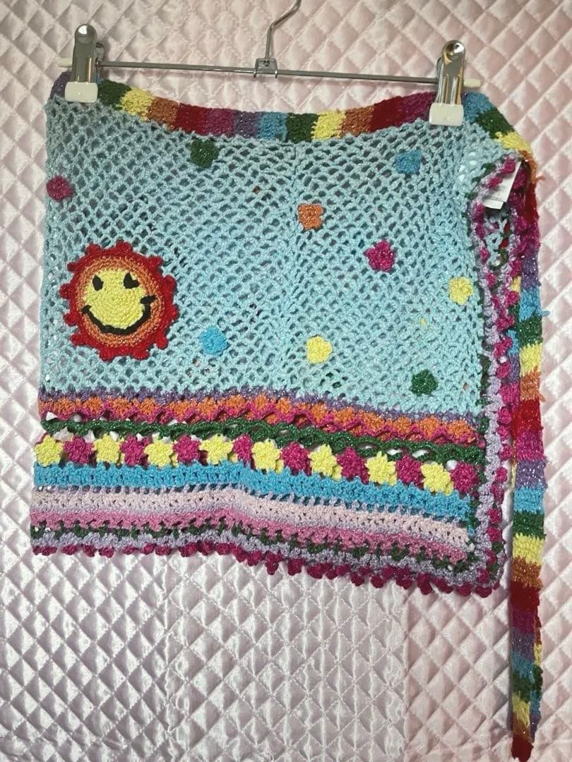 y2k 平成レトロ エンジェルブルー angelblue 巻きスカート ニット