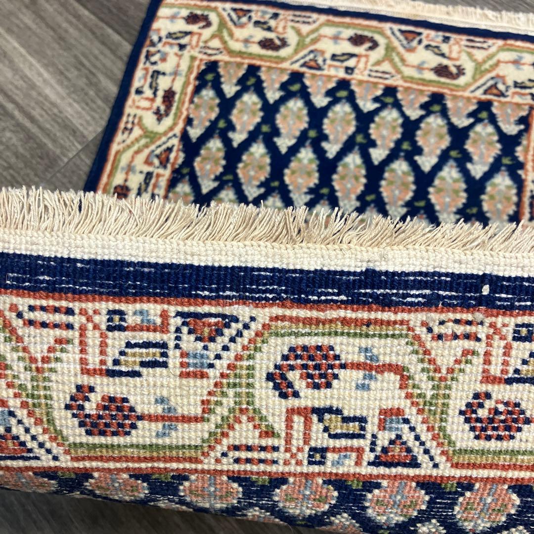 39cmx59cmアンテイク絨毯ミニラグペルシア絨毯　ペイズリーデザインラグ