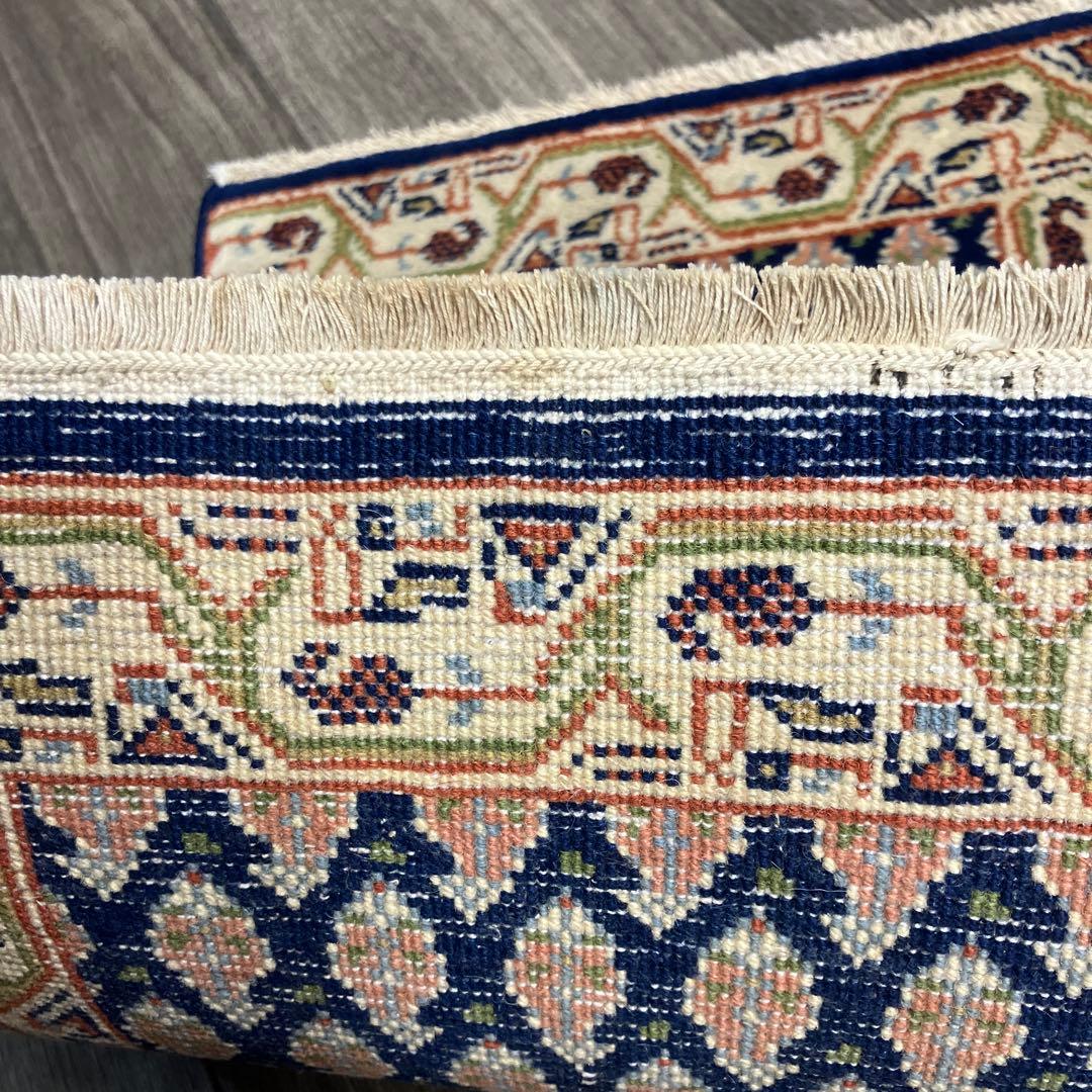 39cmx59cmアンテイク絨毯ミニラグペルシア絨毯　ペイズリーデザインラグ