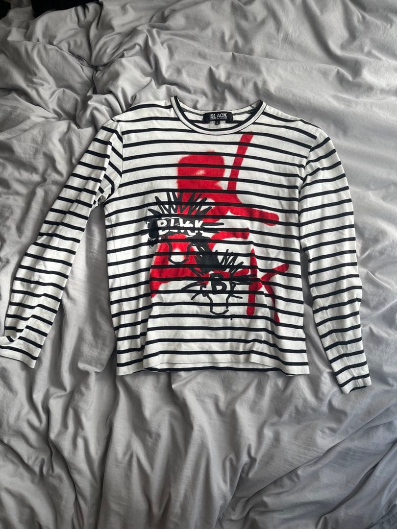 BLACK COMME des GARÇONS ストライプ長袖カットソー L