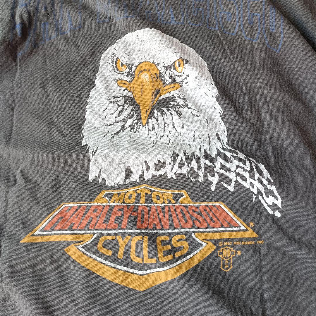 ハーレーダビッドソン　 アメリカン製古着　両面プリント　フェード