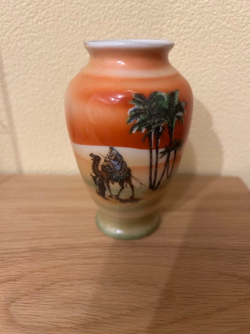 【明治アンティーク】 オールドノリタケマンオンキャメルの花瓶