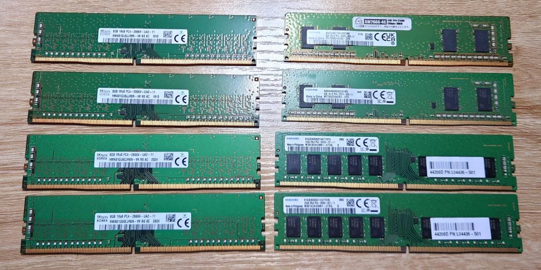 星★海様用　DDR4-2666V デスクトップ用メモリ 8枚
