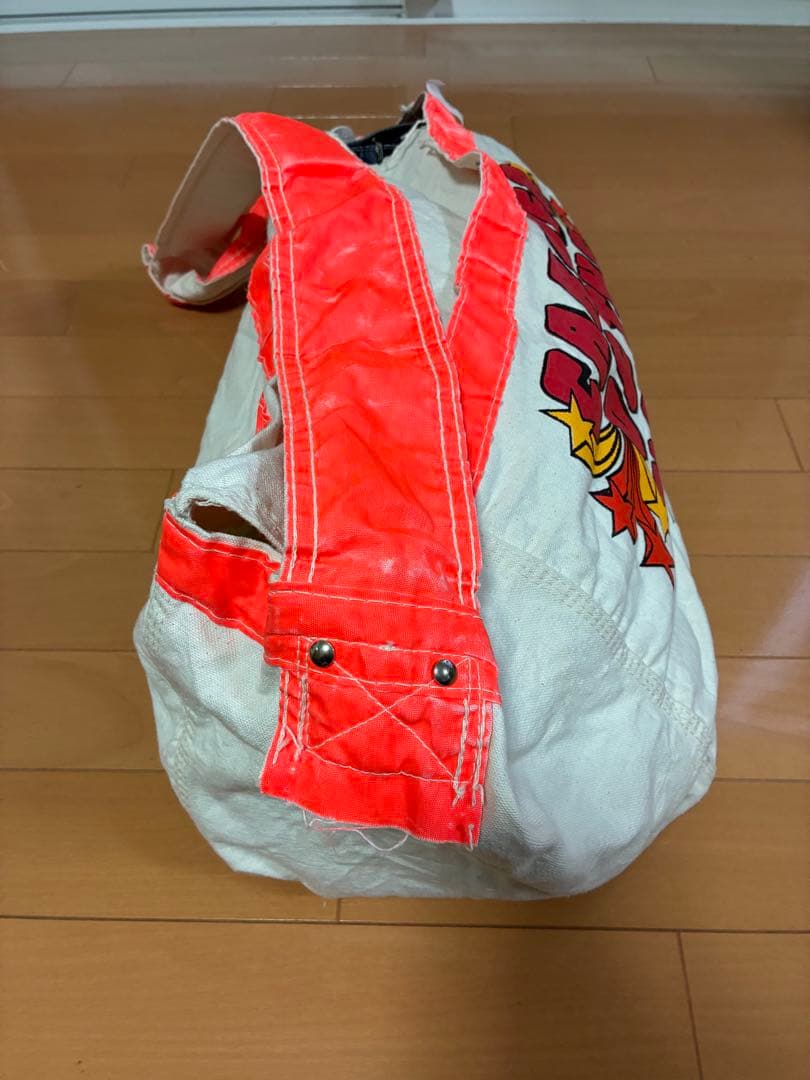 80's ニュースペーパーバッグ Union News 生成り×オレンジ