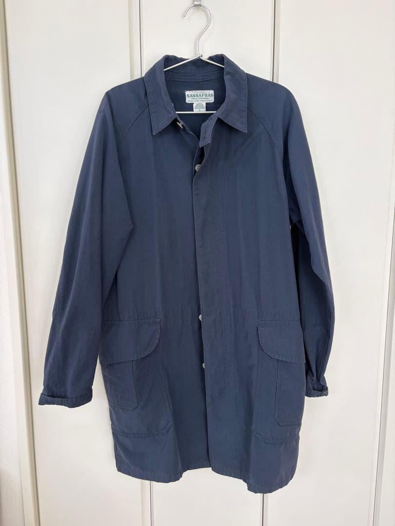 【交渉可】　ササフラス　ネイビー ステンカラーコート