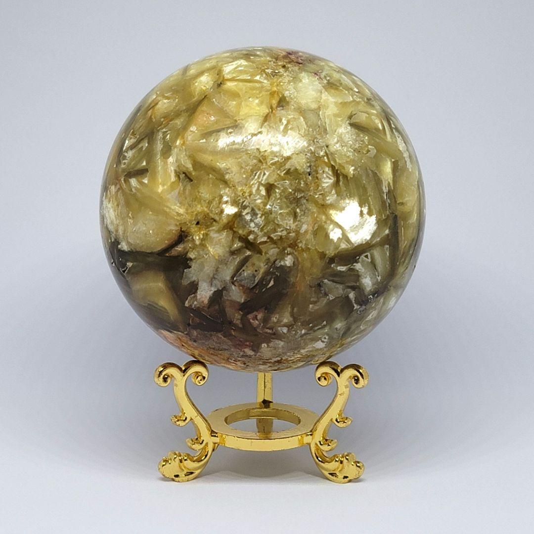 ☆天然石☆ゴールデンマイカ スフィア 台座付