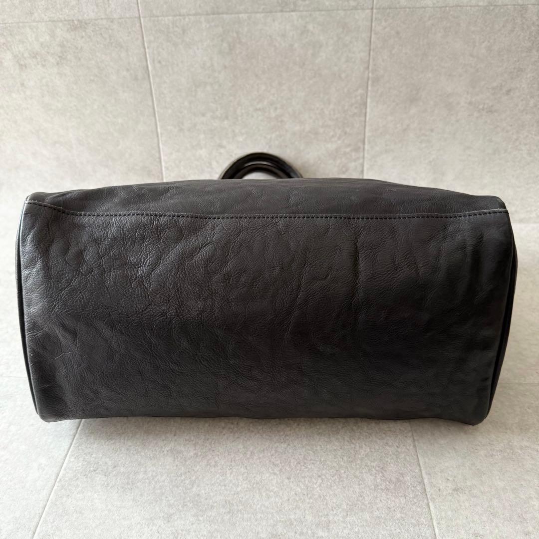 シータパランティカ　ハンドバッグ　金具　シボ革　本革　黒　大容量