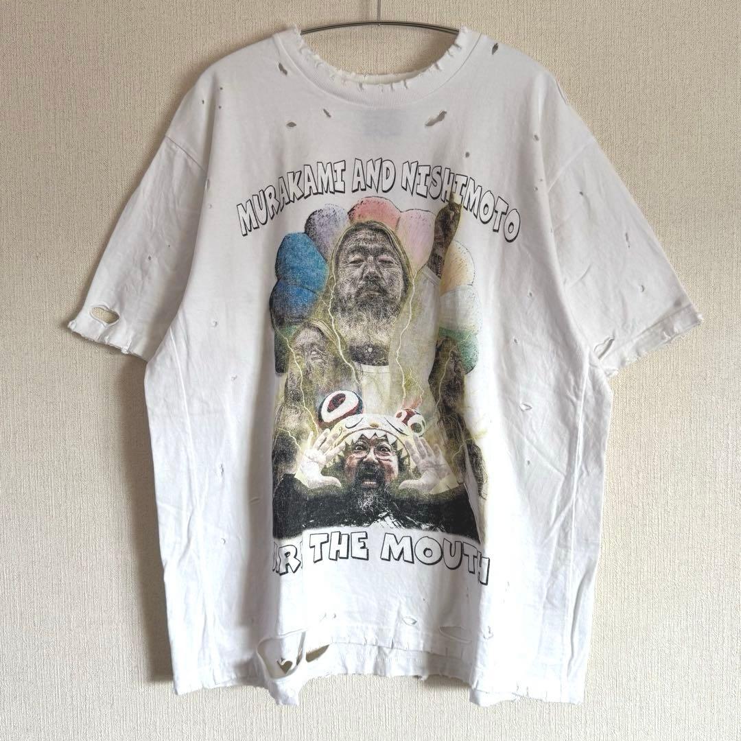 【美品】カイカイキキ　両面プリントTシャツ　ダメージ加工　村上と西本　XL