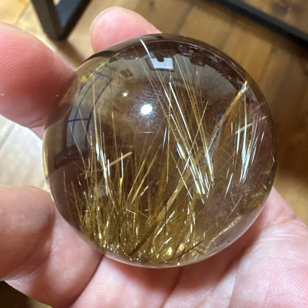 【極上品】コレクション級　ゴールドルチルスフィア 丸玉　約4.93cm鑑定書付