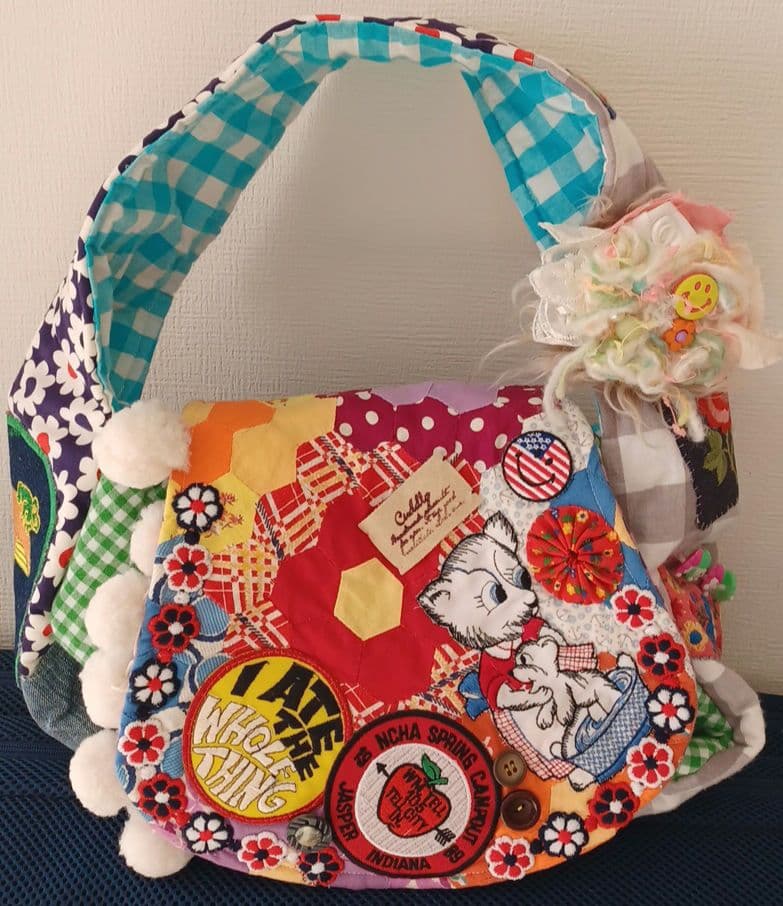 パッチワークハンドメイドバッグ