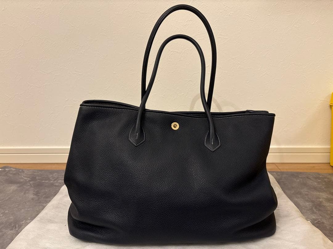 美品 シセイ cisei トートバッグ TOTE 本革　ネイビー