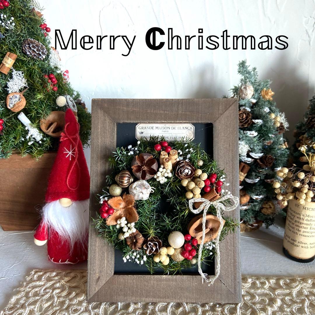 Xmasリースフレーム‧✧̣̥̇‧