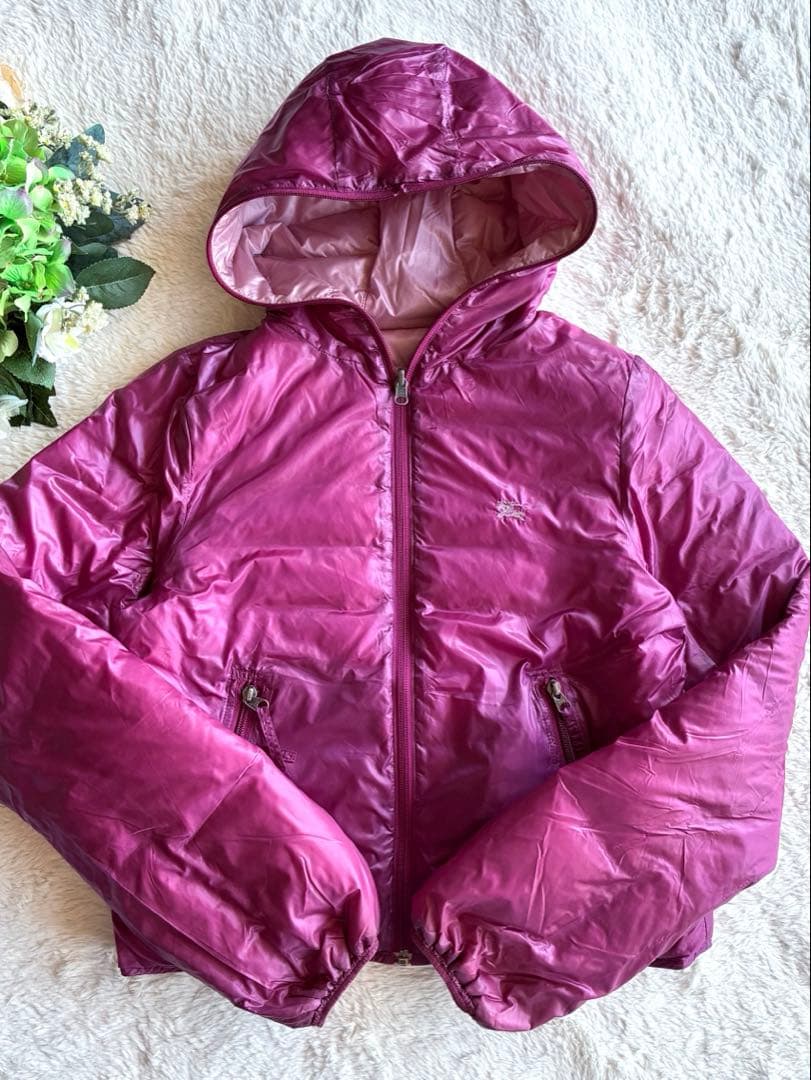 バーバリーブルーレーベル極美品　薄手春向きリバーシブルライトダウンアウター　38