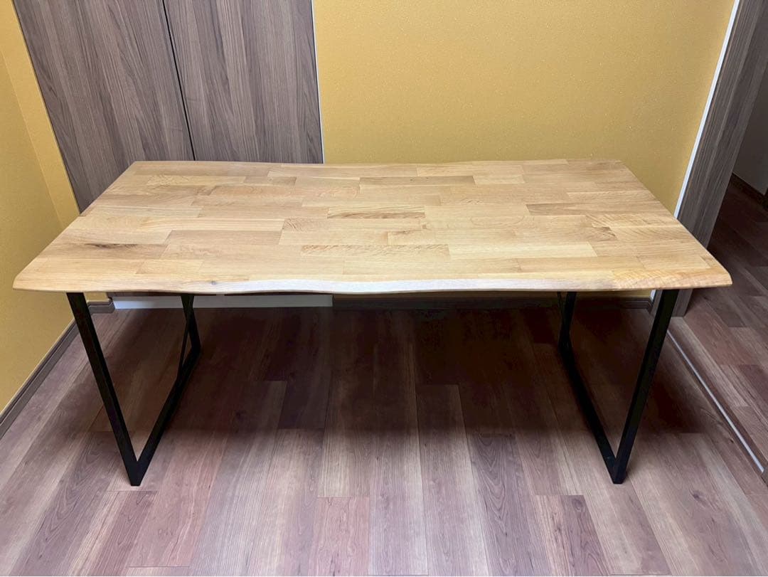 【送料込】ISSEIKI ダイニングテーブル 150cm オーク材 鉄脚