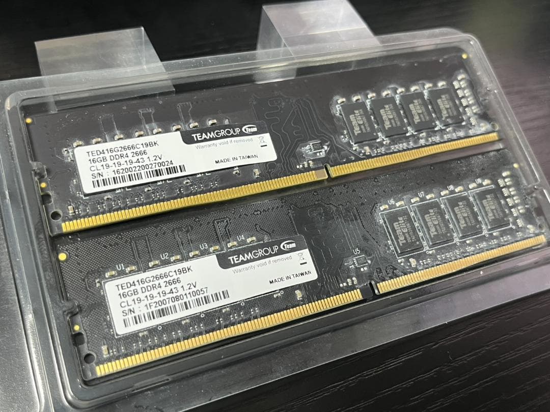 DDR4-2666　16GB 2枚組 32GB　Team Group