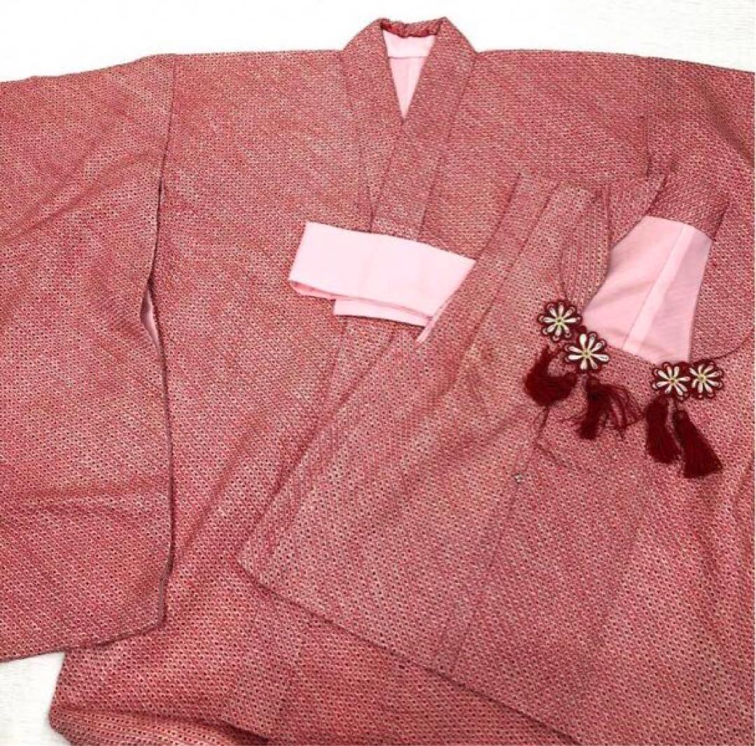 美品　七五三　女の子　5歳 〜 7歳　正絹　総絞り　着物　被布　セット　四つ身