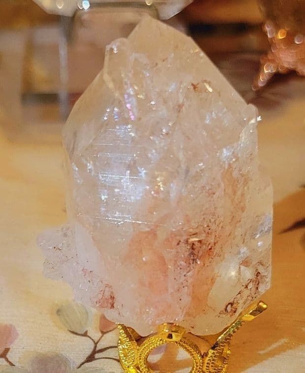 月末特価！入手困難！！ヒマラヤ！超レア！虹キラキラピンクマニハール水晶原石