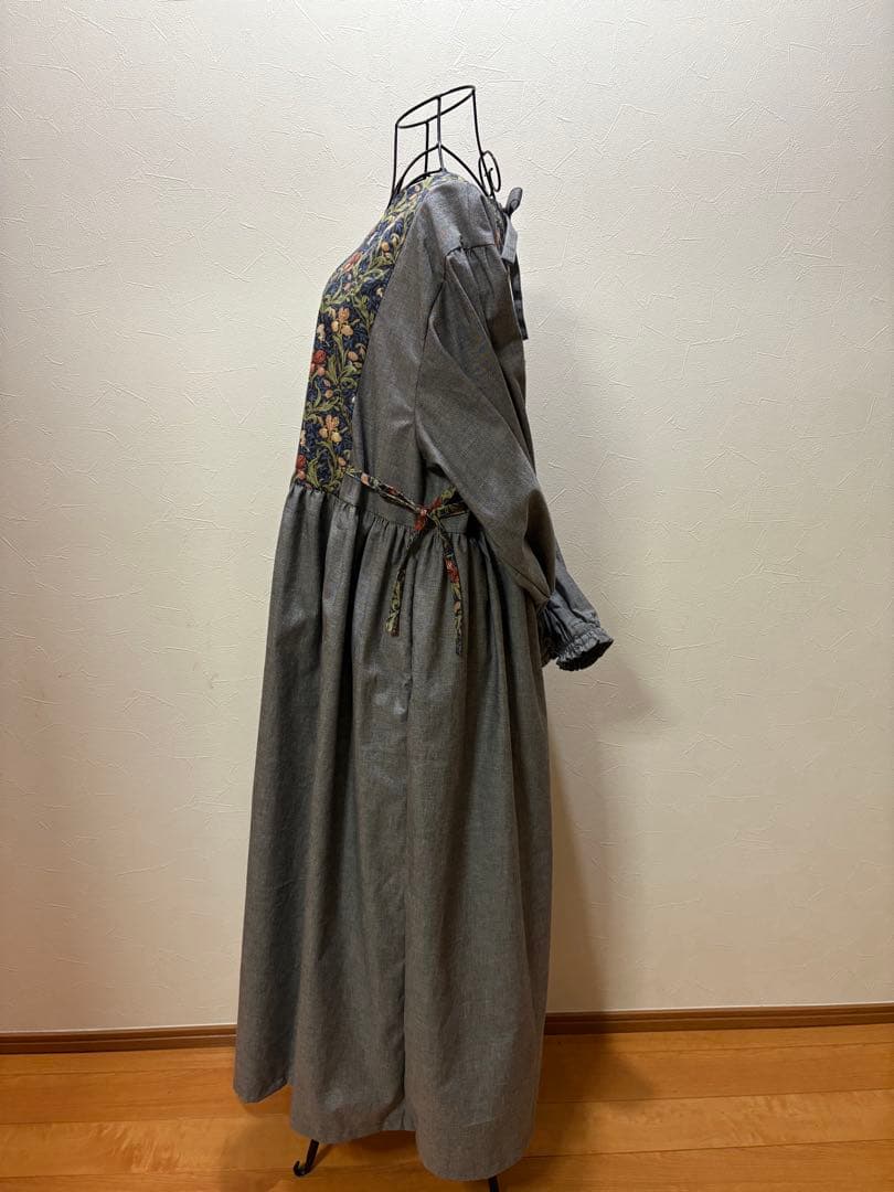 割烹着 おしゃれ ハンドメイド【ウィリアム モリス アイリス】