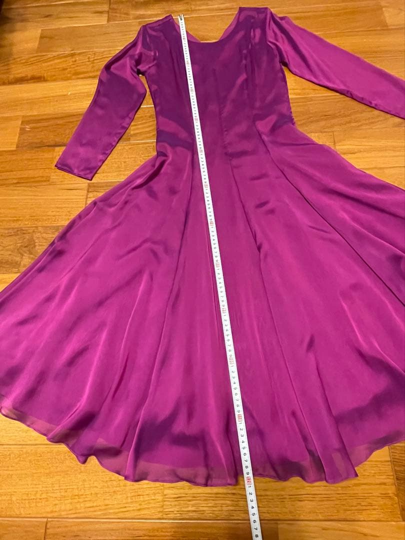 社交ダンス　チャコット　軽量　ワンピース　パーティー　ドレス　紫　パープル