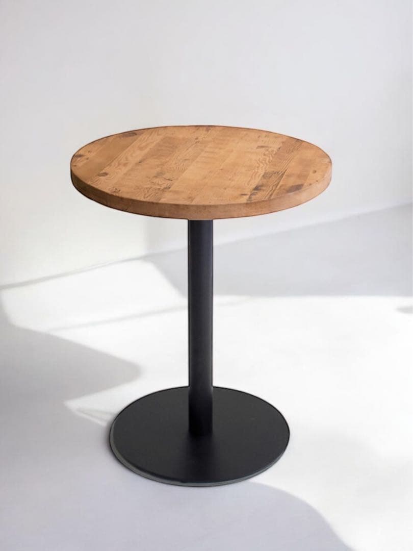 モミ古材 × ブラックスチール 丸テーブル φ60