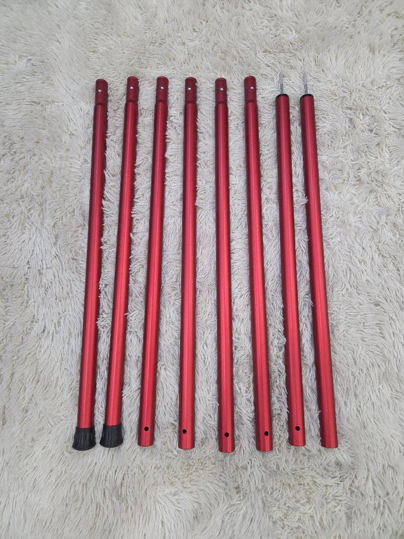 スノーピーク　ウイングポール　レッド280cm☓2セット