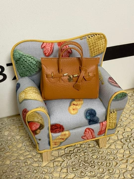 ★ハンドメイド★ ミニチュア バッグ キャメル  ドールアウトフィット