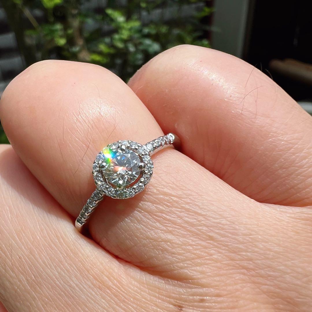 PT900 天然ダイヤモンド計0.609ct リング　12号