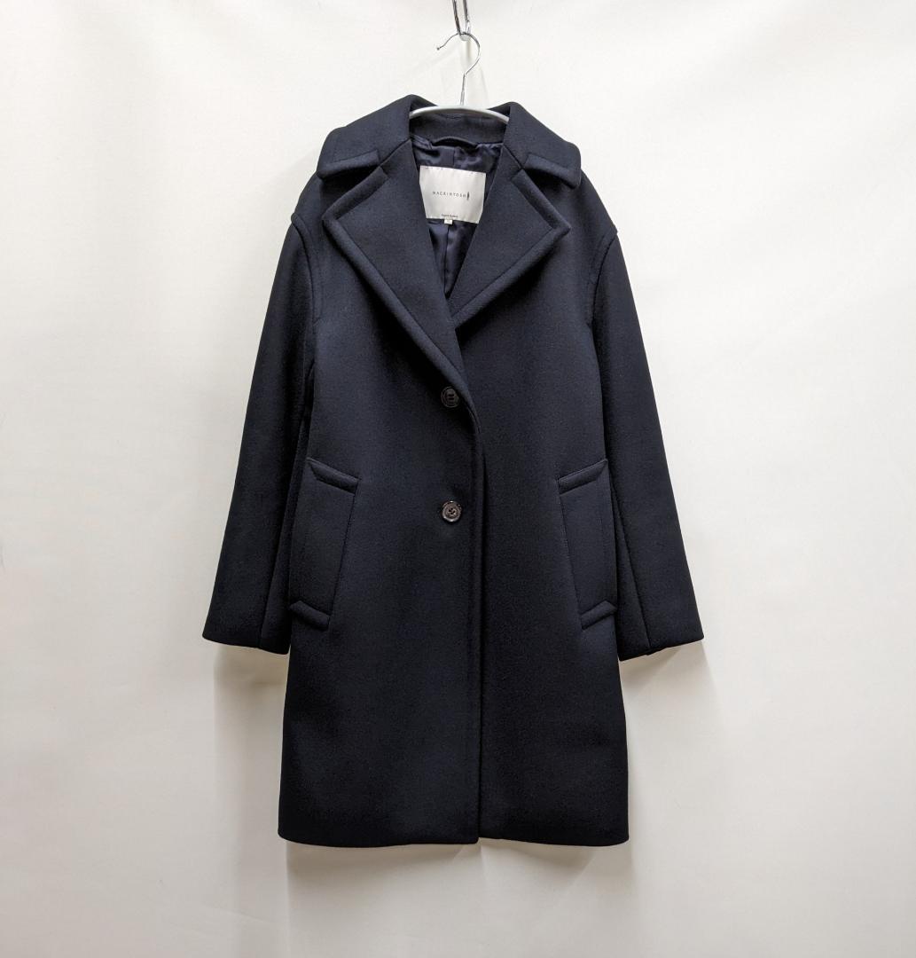 マッキントッシュ/チェスターコート肉厚滑らかウール/裏地ブランドロゴ刺繍/英国製