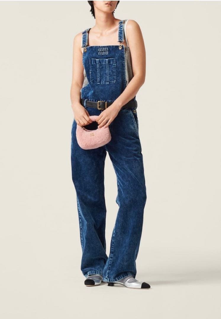 Miu Miu ミュウミュウロング オーバーオール コーデュロイ パンツ