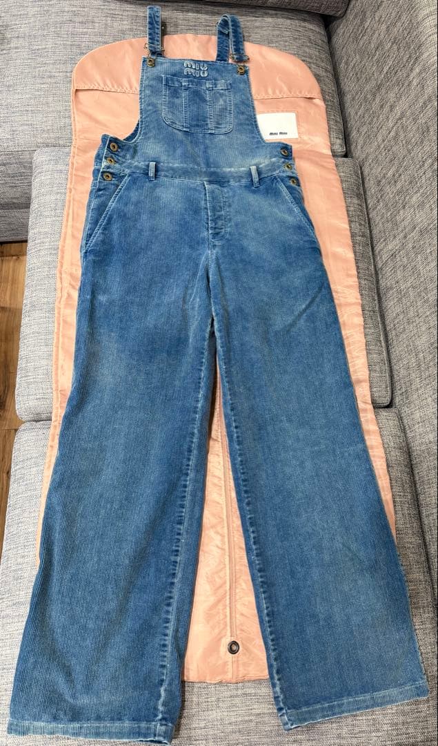 Miu Miu ミュウミュウロング オーバーオール コーデュロイ パンツ