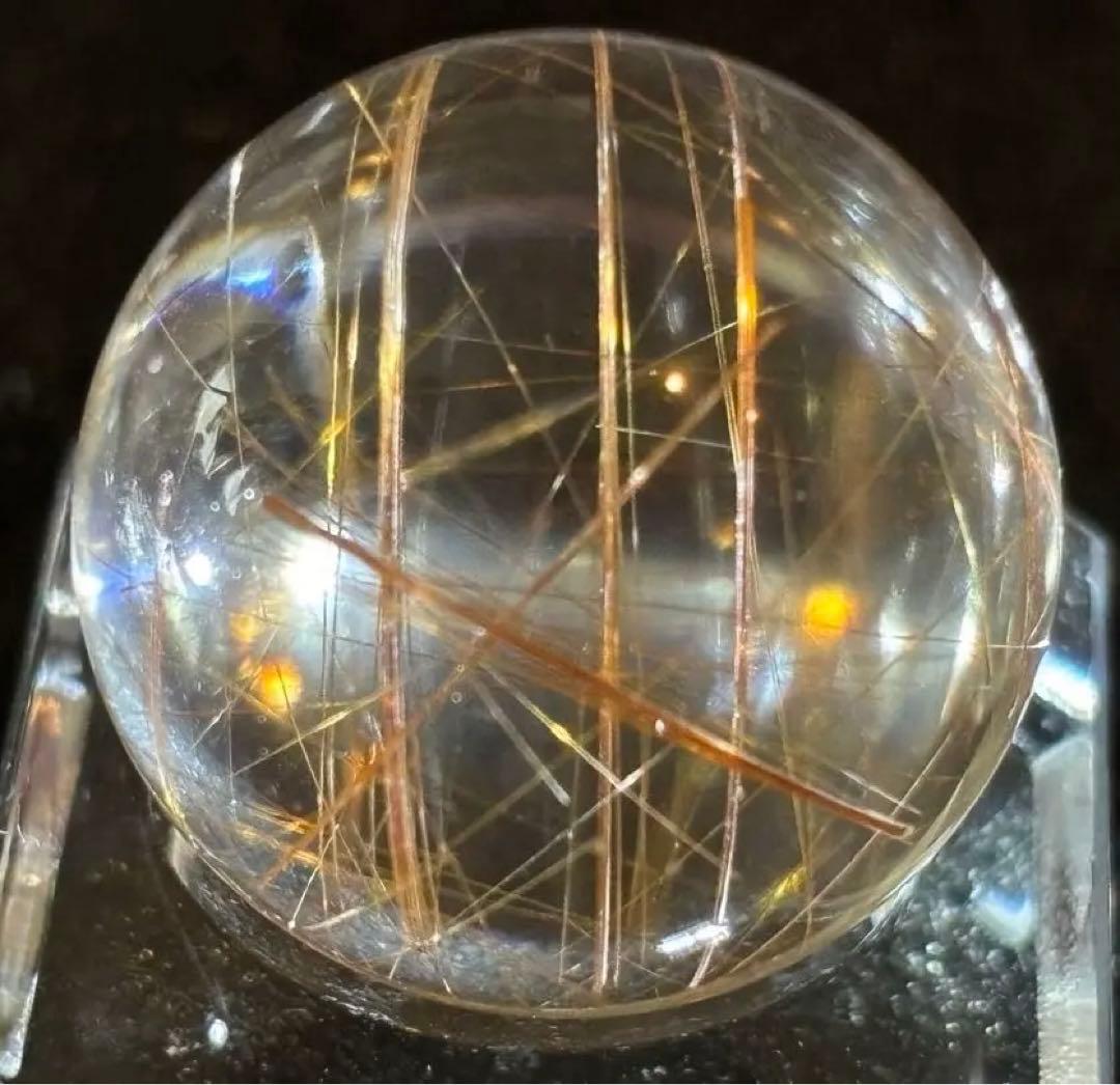 【金運・恋愛・商売繁盛】 ミニ！希少オレンジルチルスフィア⭐️R43⭐️台座付き