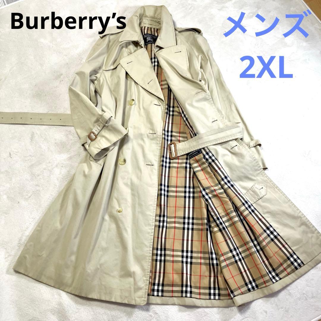 バーバリー　トレンチコート　英国製　裏地ノバチェック　ベルト　ベージュ　2XL