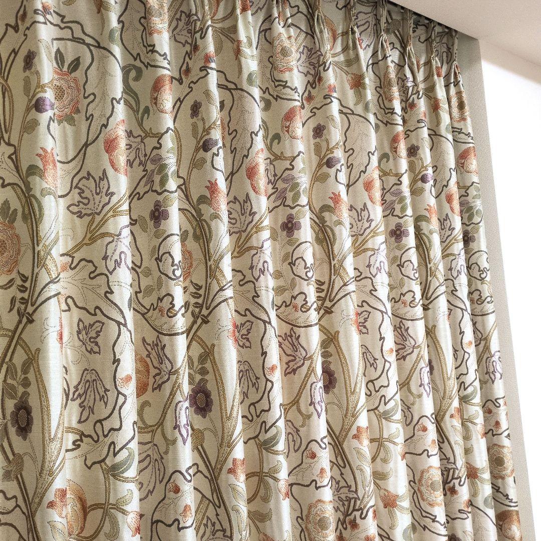 美品✨️川島織物セルコン　ドレープカーテン　オーダー品　ウィリアムモリス