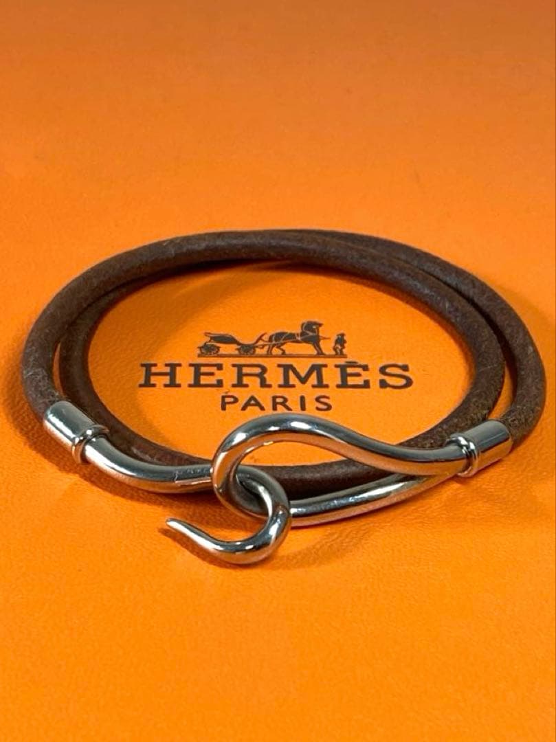 良品　エルメス　ジャンボ　シルバー金具　チョーカー　2連ブレスレット　箱付き