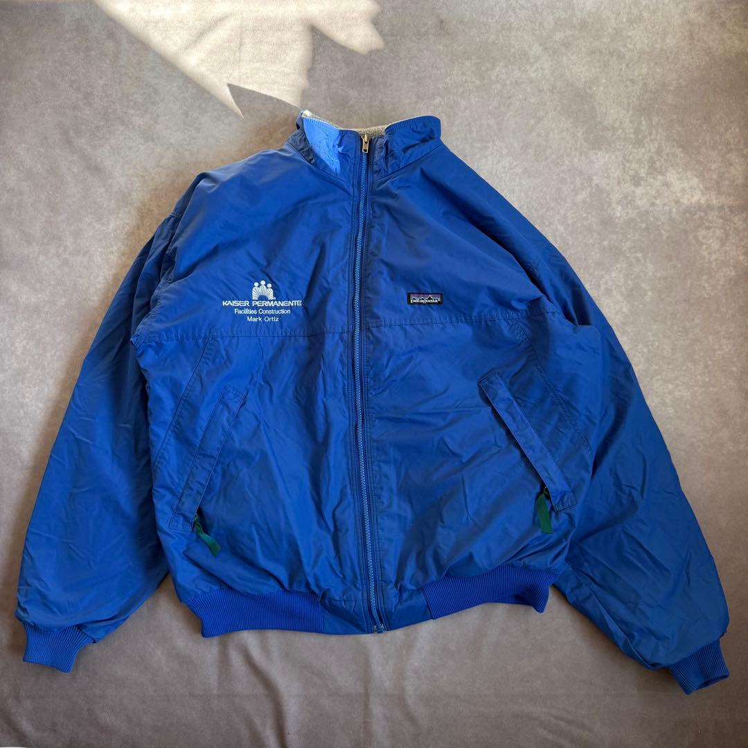 80s パタゴニア シェルドシンチラ 企業ロゴ USA製 ブルー XL