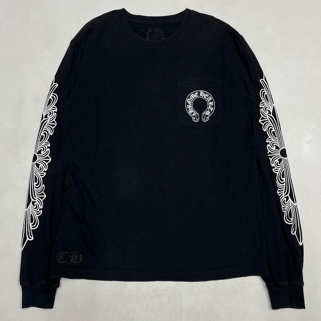 美品 CHROME HEARTS クロムハーツ ロンT フローラルクロス