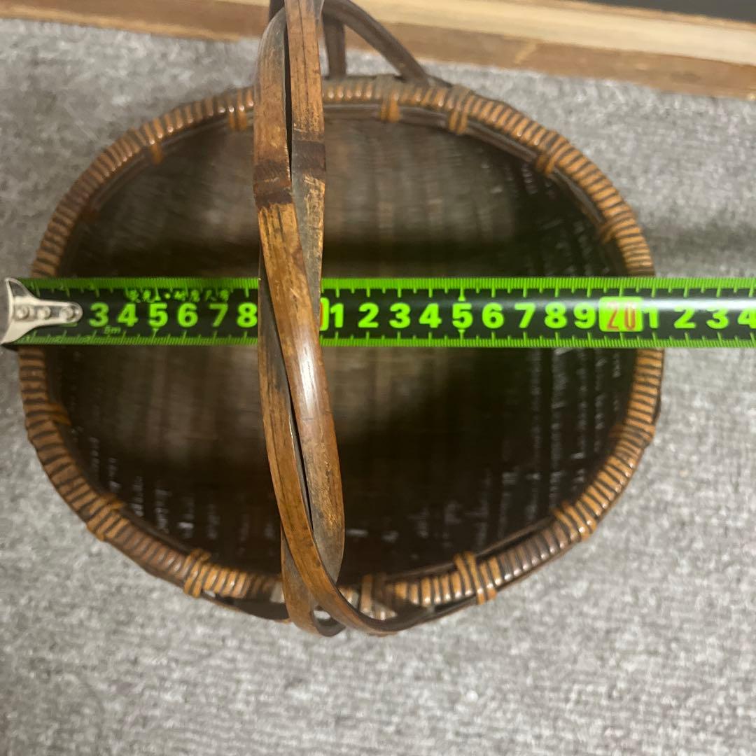 江戸時代　竹かご　バンブーバスケット　竹籠　アジアン雑貨　和風アンティーク レア