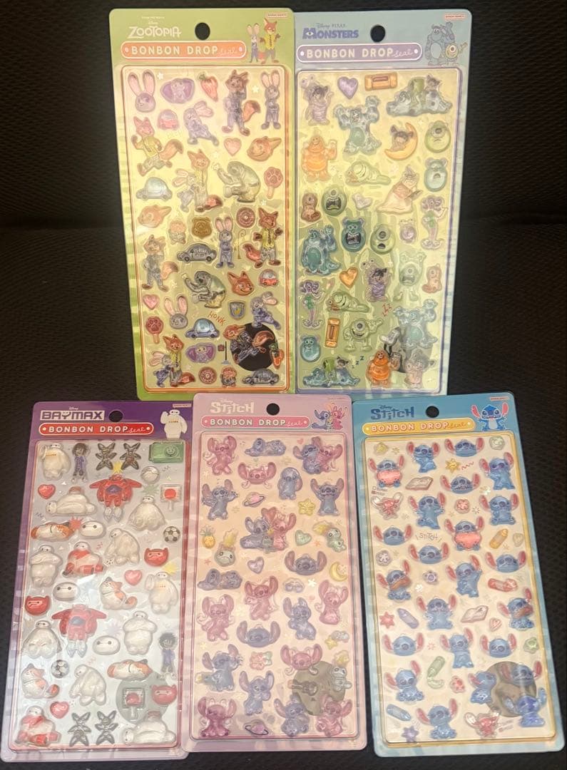 ディズニー　ボンボンドロップシール 5種セット
