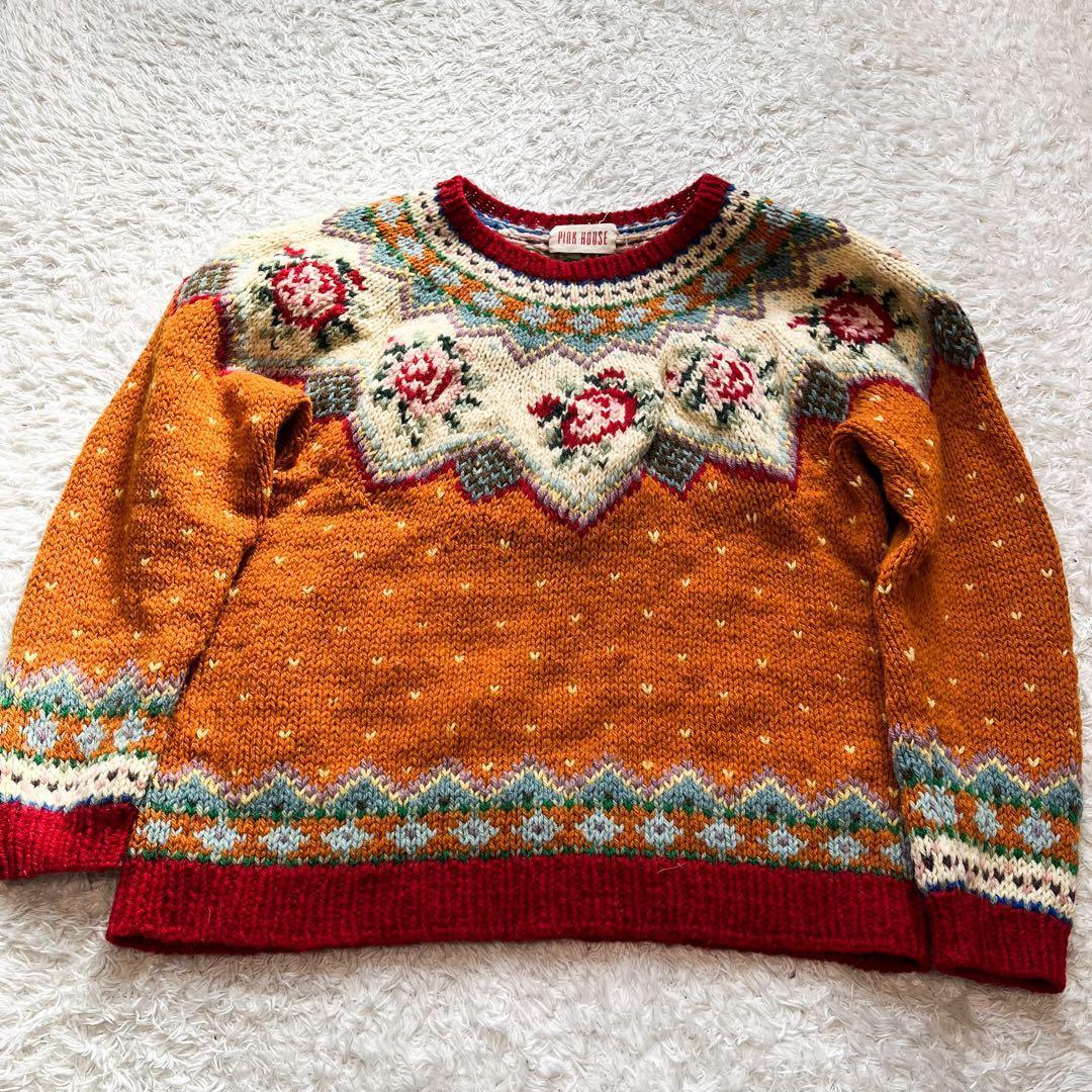 PINK HOUSE ピンクハウス ウールニット　お花　フラワー　希少